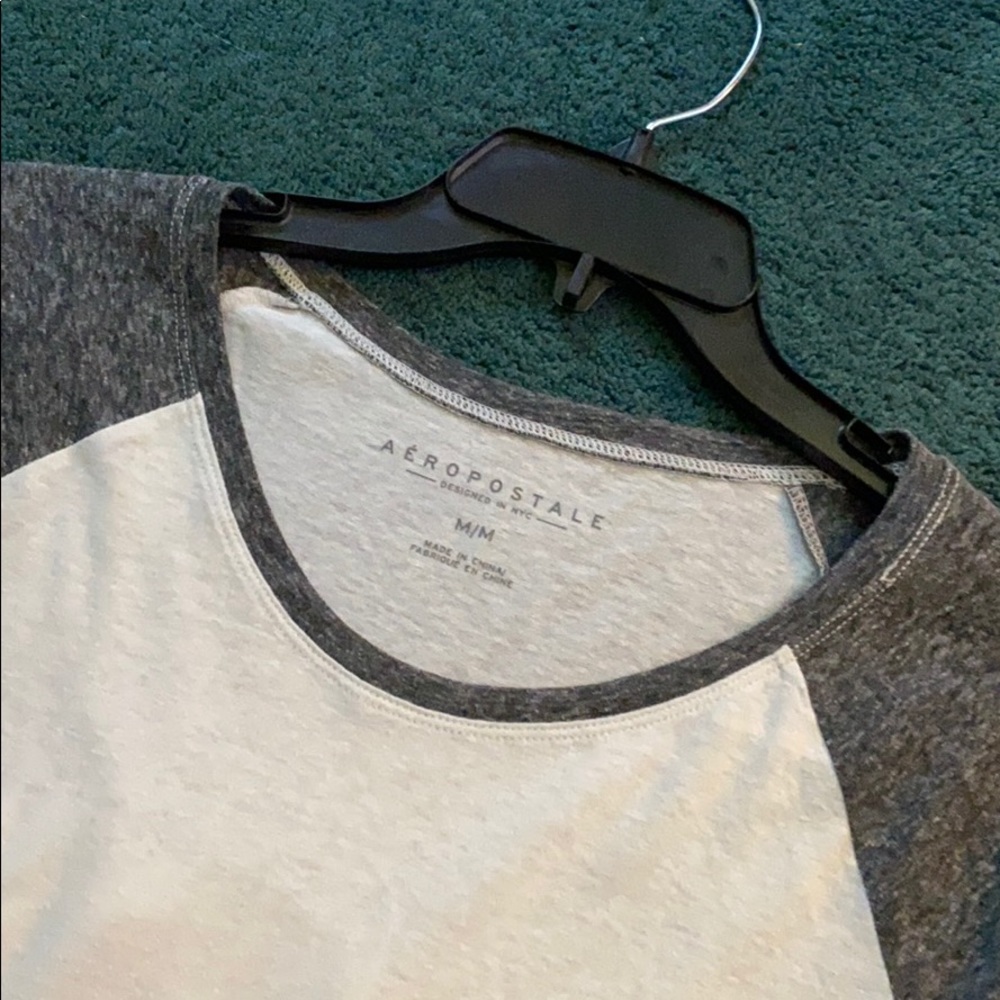 Aeropostale grey and white long sleeve